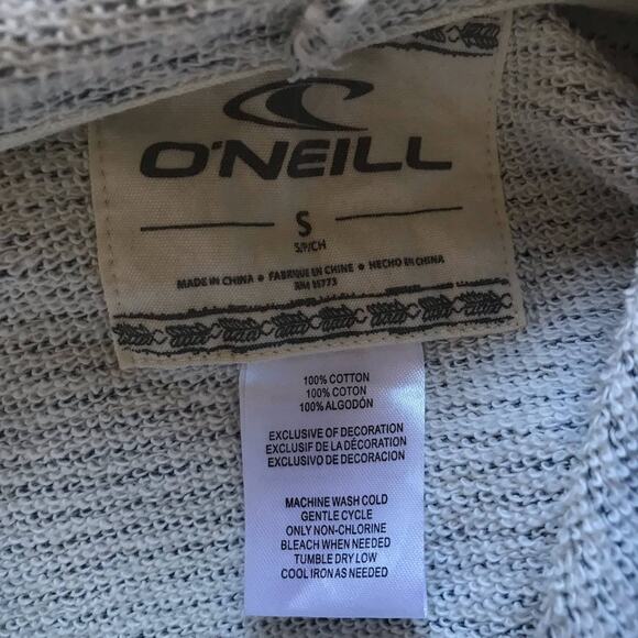 O’Neill Gray White Striped Hooded Top Women's Size Small - Picture 6 of 6